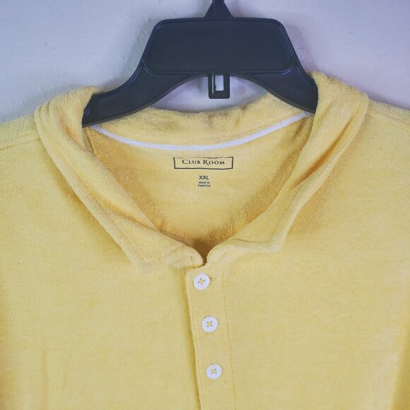 Club Room Mens Lemon Yellow Terry Polo XXL - Picture 2 of 9